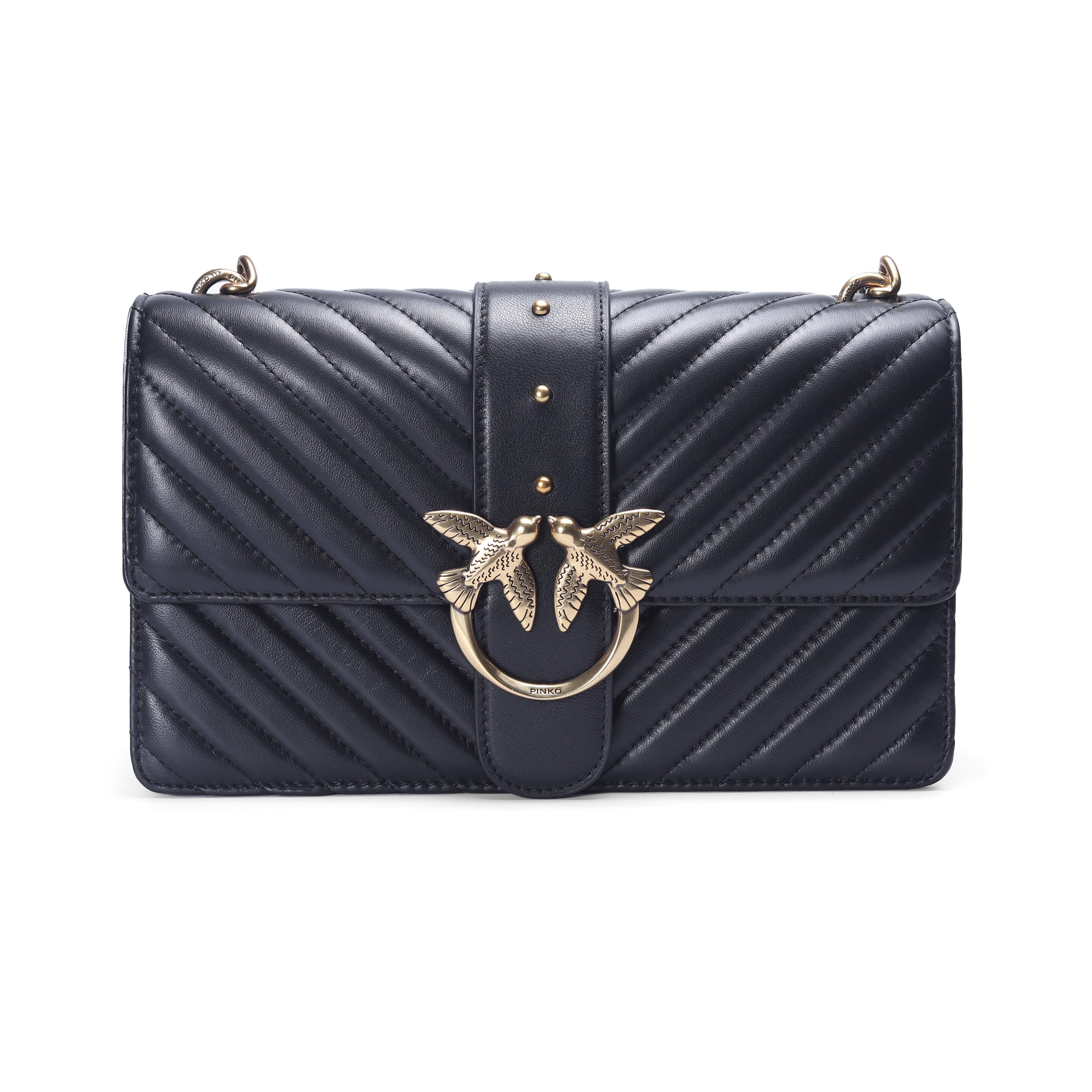 Сумка женская Pinko Love Classic Icon V Quilted Shoulder Bag Black