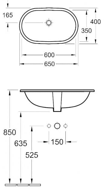 Раковина Villeroy&Boch O.Novo 41626001 60х35 см Белый (49000) - фото 2