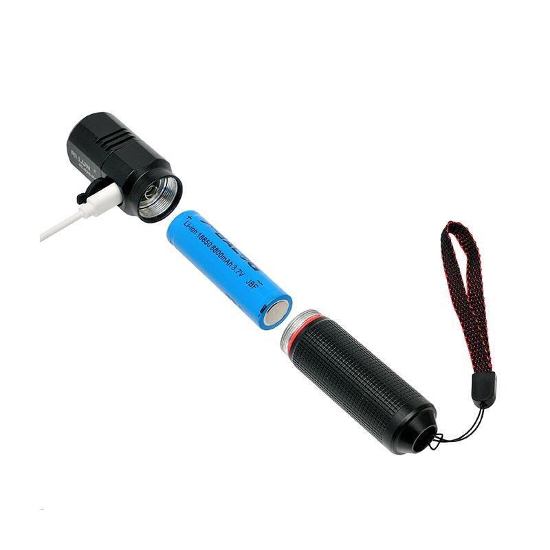 Ручной фонарик светодиодный с зумом/аккумулятором Type-c (1761095009) - фото 6