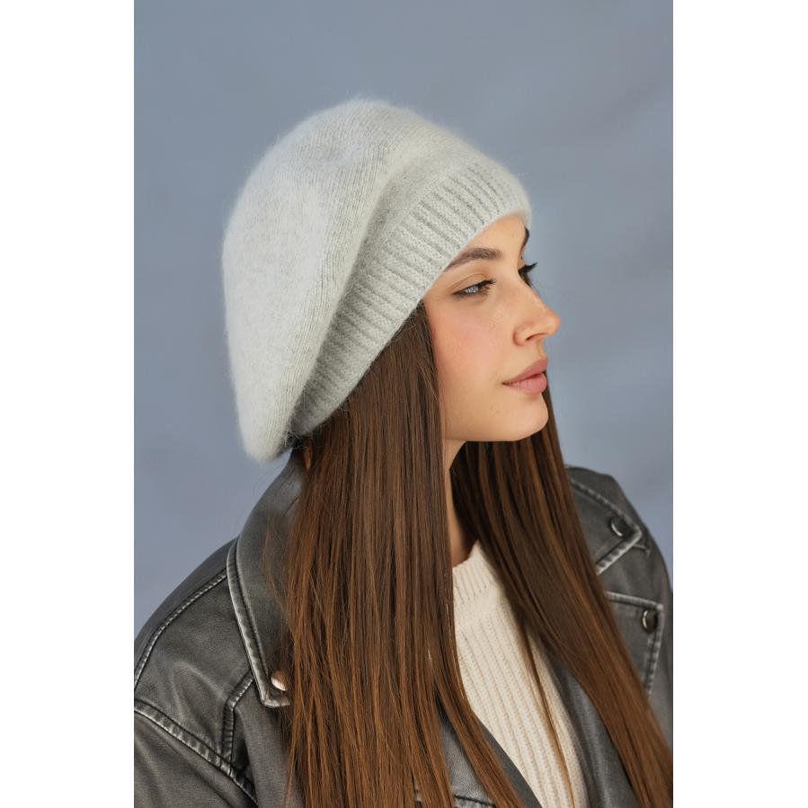 Берет женский из шерсти кролика Braxton 7234 one size Светло-серый