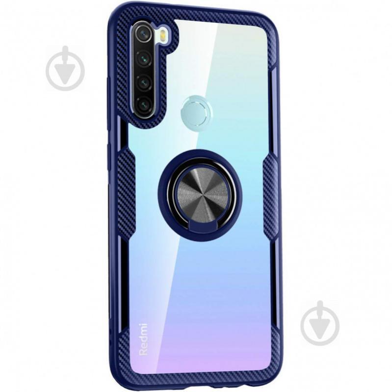 TPU+PC чехол Deen CrystalRing под магнитный держатель для Xiaomi Redmi Note 8T Синий (883741)
