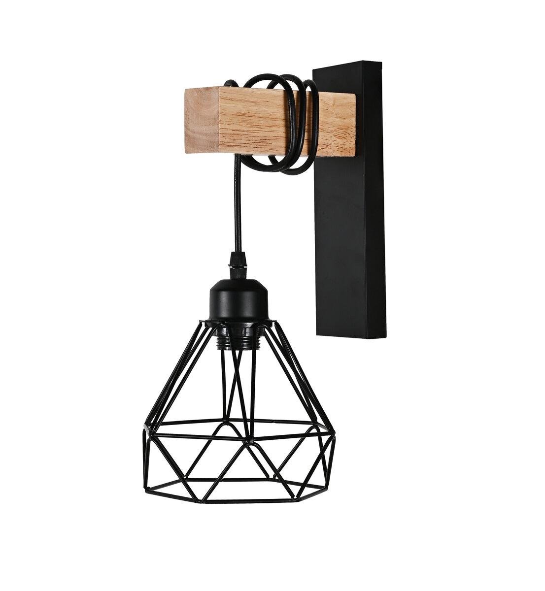 Бра в стилі лофт Sirius C22680-1 BK/Wood (46301)