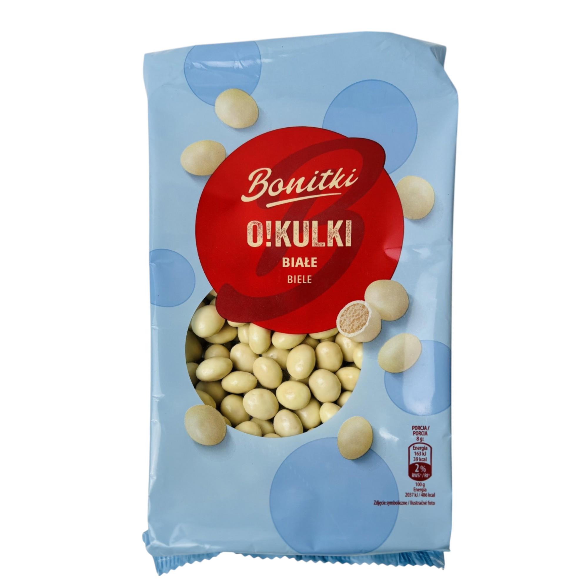 Печиво кульки хрустке Bonitki O!Kulki драже в білому шоколаді 260 г (59074422612)