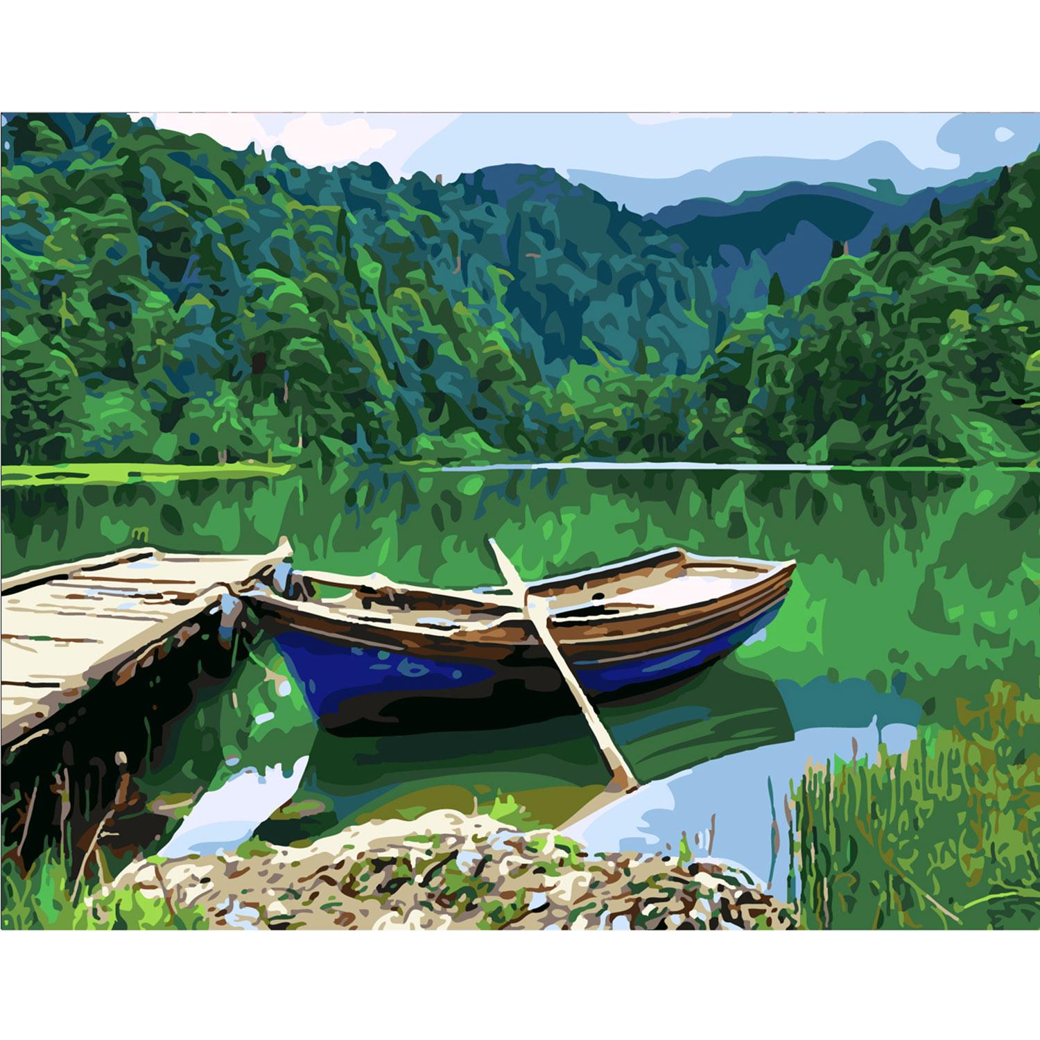 Картина по номерам Strateg Лодка на берегу 40х50 см (SY6257)