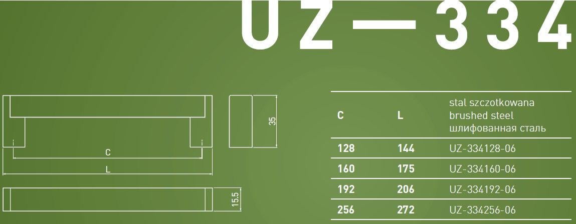 Мебельная ручка GTV UZ 334 C-192 мм L-206 мм Инокс (UZ-334192-06) - фото 2 Мебельная ручка GTV UZ 334 C-192 мм L-206 мм Инокс (UZ-334192-06) - фото 2