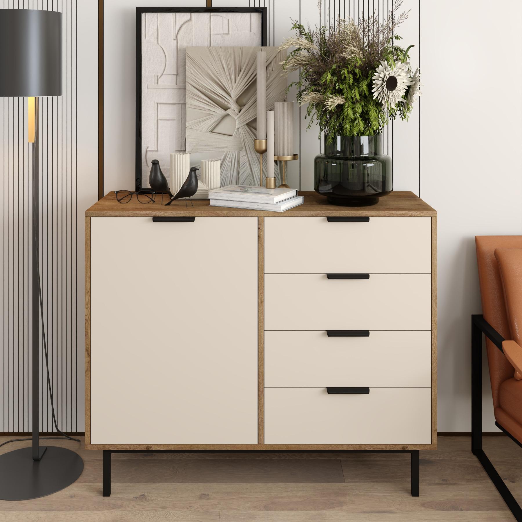 Комод Нео ДСП Кашемір/Дуб аліканте (KD-6-004)