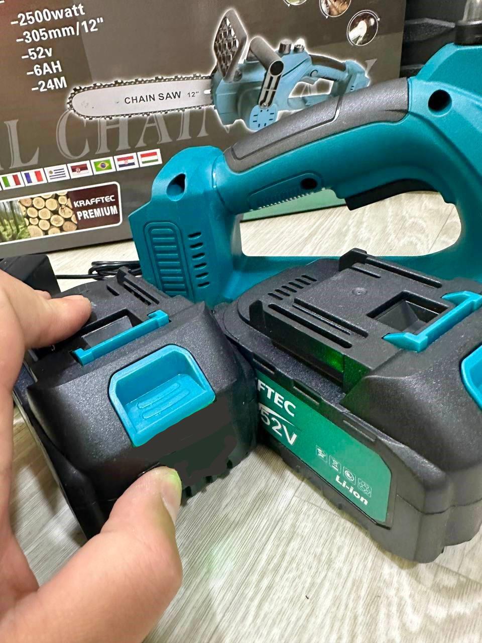 Пила ланцюгова міні акумуляторна Krafftec KT/BCHS 52В 6Ач в кейсі (27369488) - фото 6