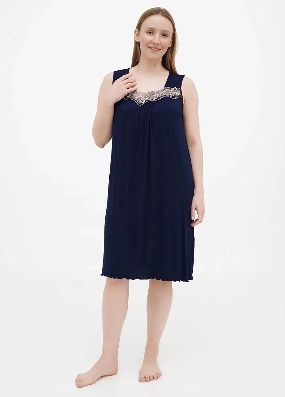 Ночная рубашка женская Cotpark 2XL Темно-синий (10377-В-01-2XL) Ночная рубашка женская Cotpark 2XL Темно-синий (10377-В-01-2XL)