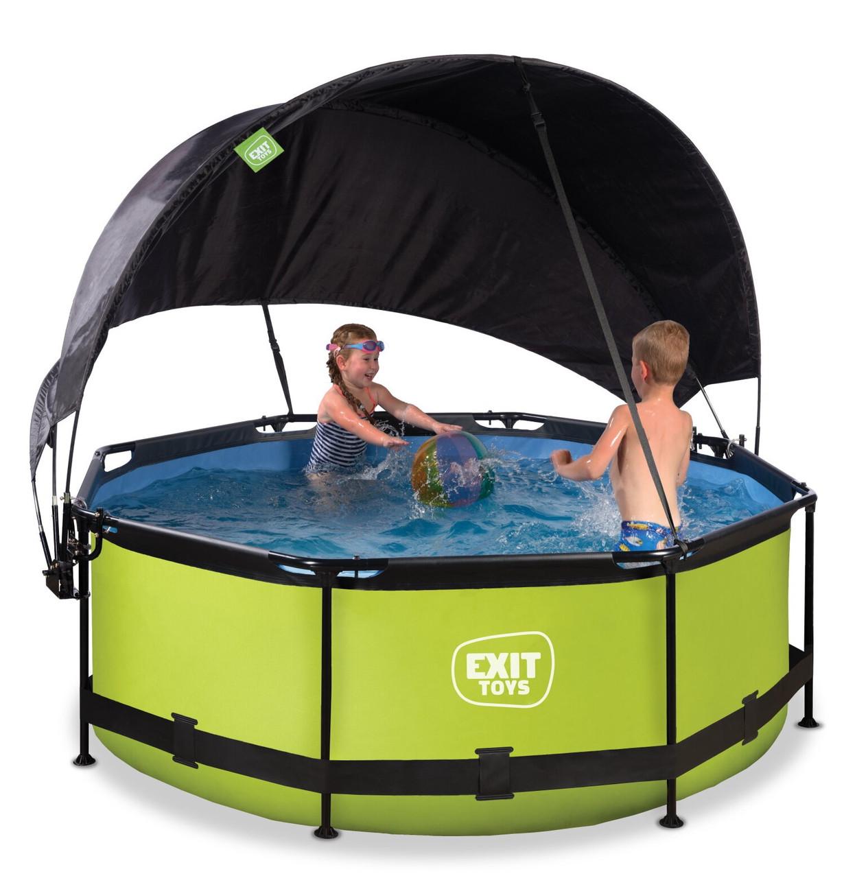 Басейн каркасний Exit Toys з тентом 244х76 см Лайм (2133870255)