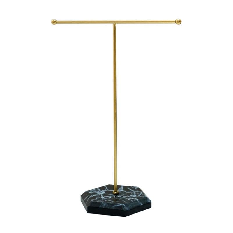 Стенд-подставка для украшений Lesko Т-образный Black/Gold (37989987)