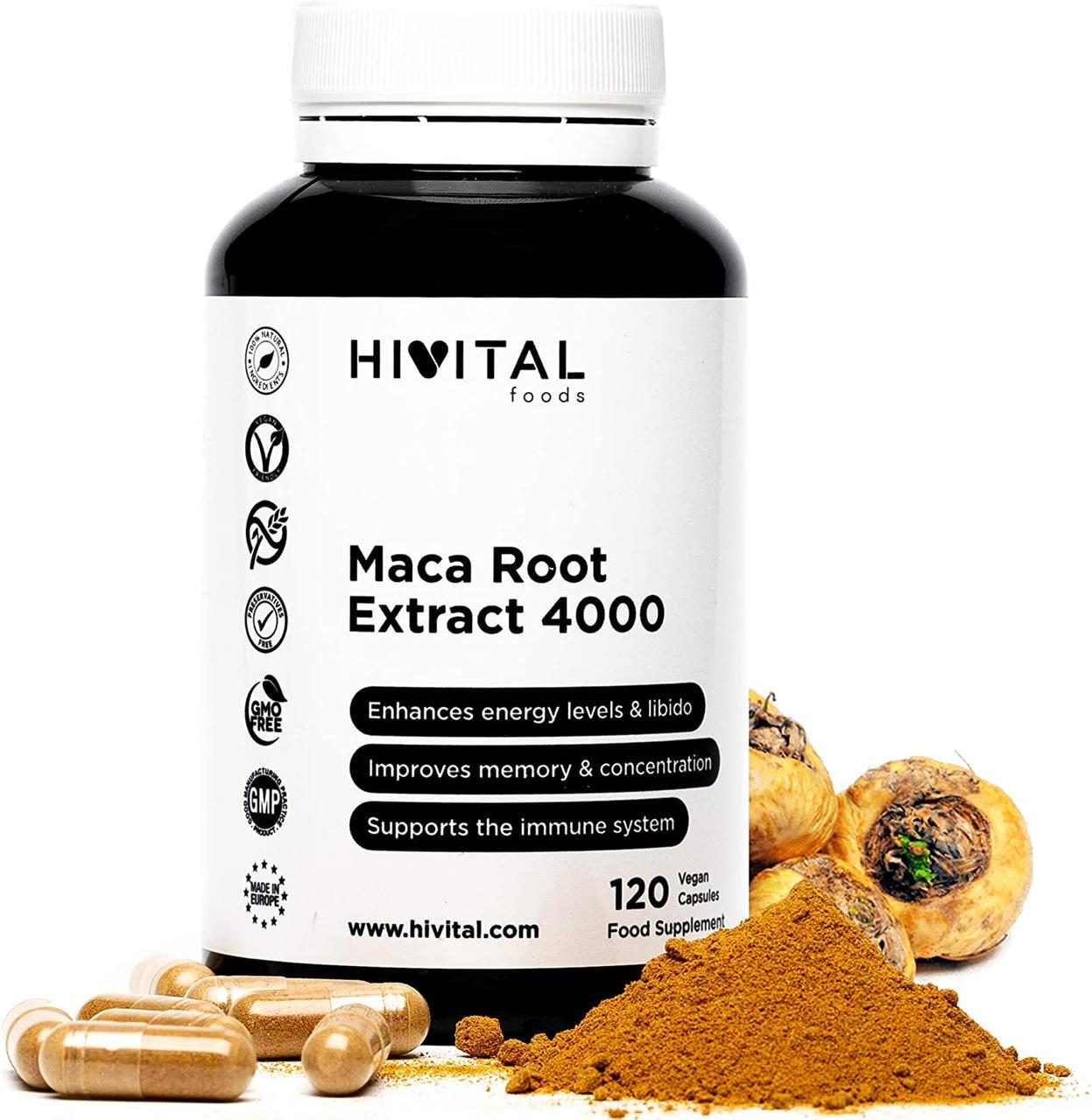 Бустери тестостерону Hivital Foods Маку 4000 мг 120 капсул (50090HFmaka120K)