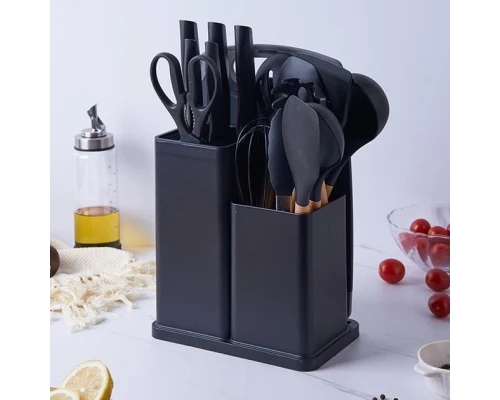 Кухонный набор Kitchen Stuff премиум силиконовый 19 предметов Черный (29301226)