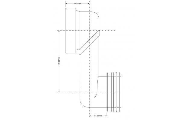 Колено для унитаза Mcalpine 160 мм со смещением 180 мм (WCLO-18) - фото 2