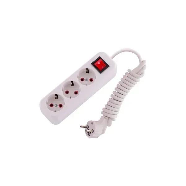 Подовжувач тримісний Lezard Lila побутовий з/з з вимикачем 2 м (720-0302-302)