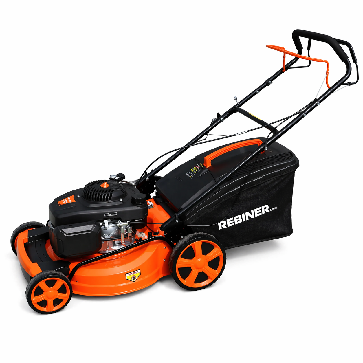 Газонокосилка бензиновая самоходная REBINER RLM-510S 4 кВт 51 см 62 л