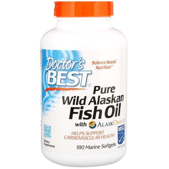 Омега 3 Doctor's Best Pure Wild Alaskan Fish Oil with AlaskOmega 180 Marine Softgels