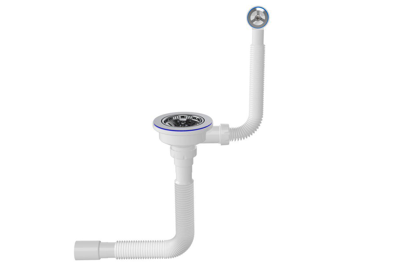 Сифон для мойки Nova 1248N выпуск 3 ½'' с круглым переливом