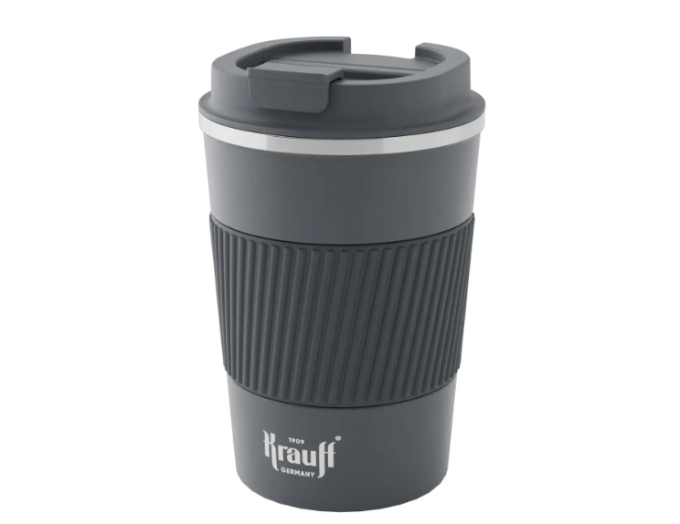 Термокухоль Krauff Komfort з нержавіючої сталі для кави/чаю 380 мл Сірий (26-309-008)