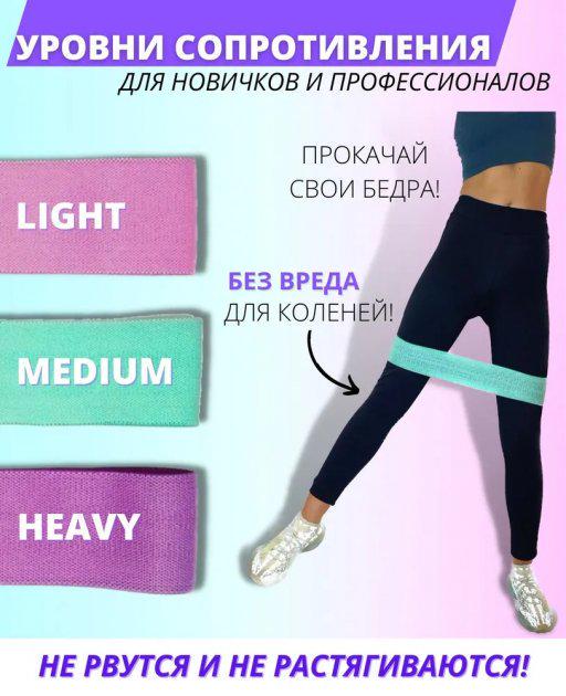 Резинки для фитнеса AVA эспандер тканевый универсальный 3 шт. (379875861) - фото 4 Резинки для фитнеса AVA эспандер тканевый универсальный 3 шт. (379875861) - фото 4