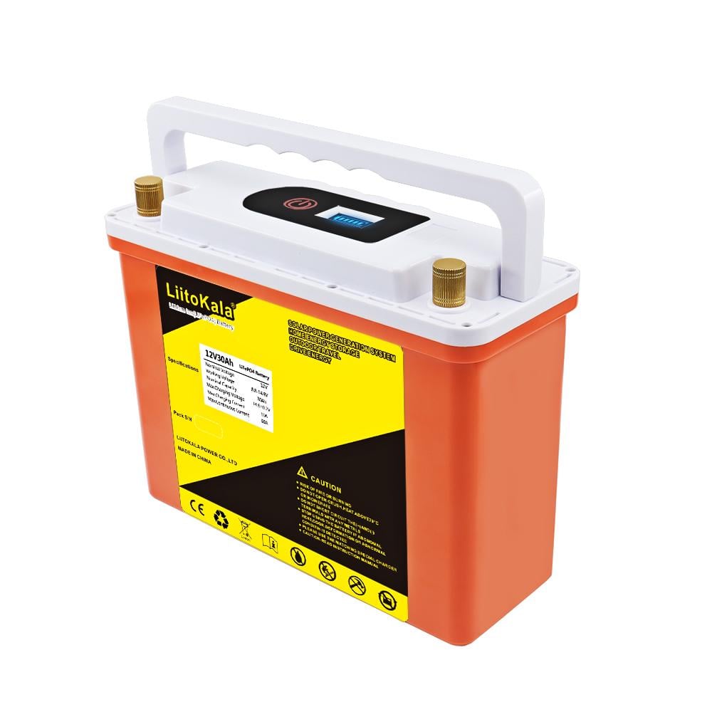 Аккумулятор LiitoKala LiFePO4 12V 30 Ah с LCD-дисплеем и встроенным BMS (001010)