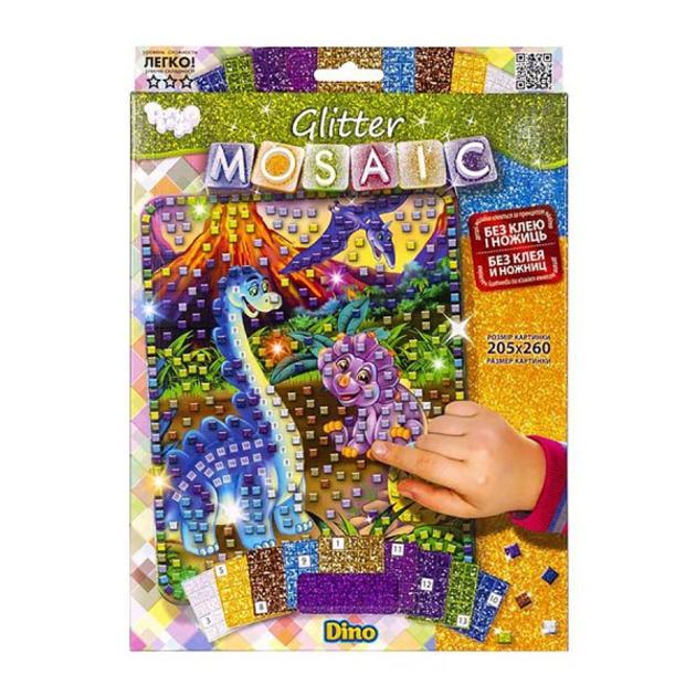 Креативное творчество "Glitter Mosaic Дино" БМ-03-01 блестящая мозаика Креативное творчество "Glitter Mosaic Дино" БМ-03-01 блестящая мозаика