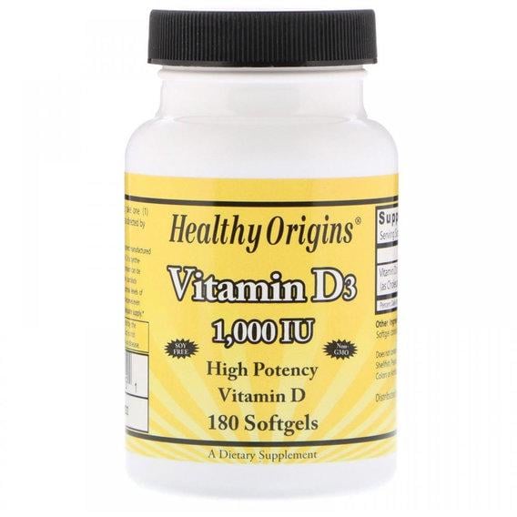 Вітамін D Healthy Origins Vitamin D3 1000 IU 180 Softgels