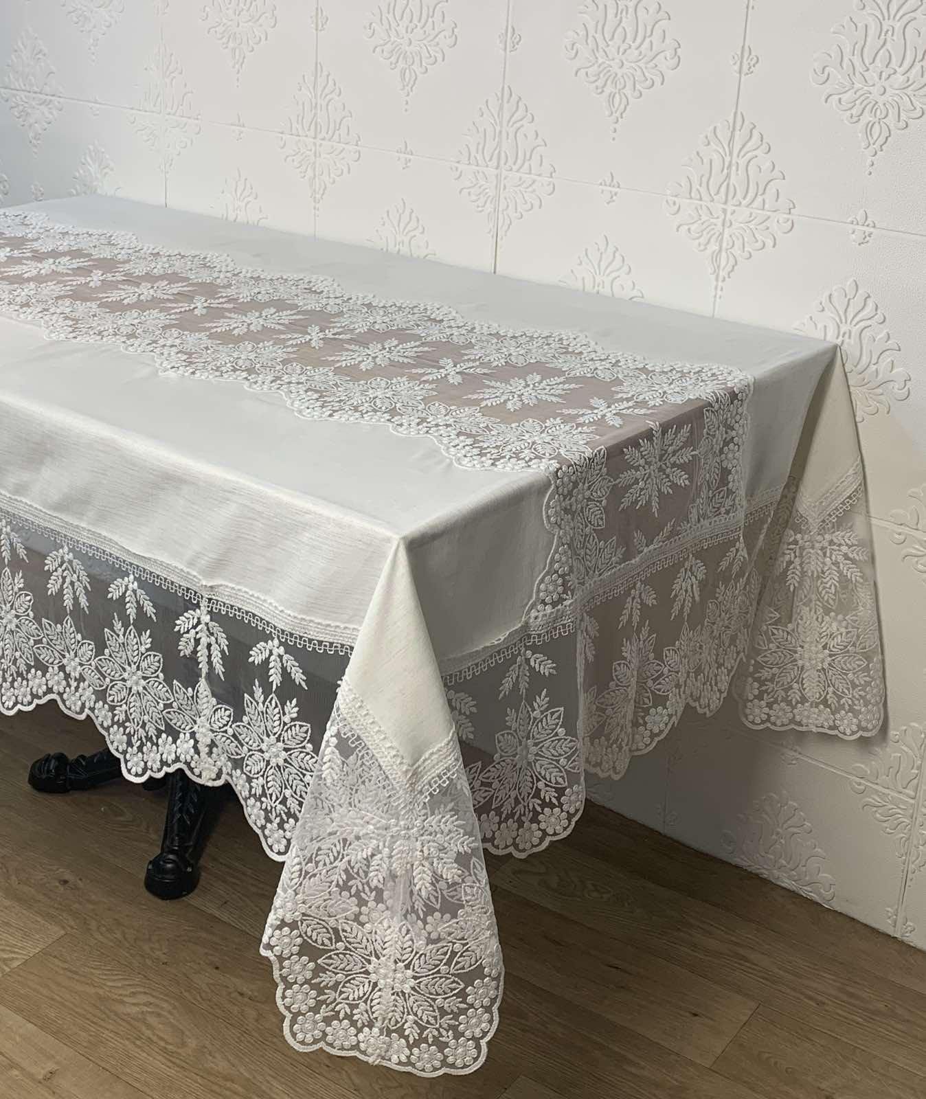 Скатертина Acme Tekstil PVS Kis Masali 160x220 см Krem (CN30460)