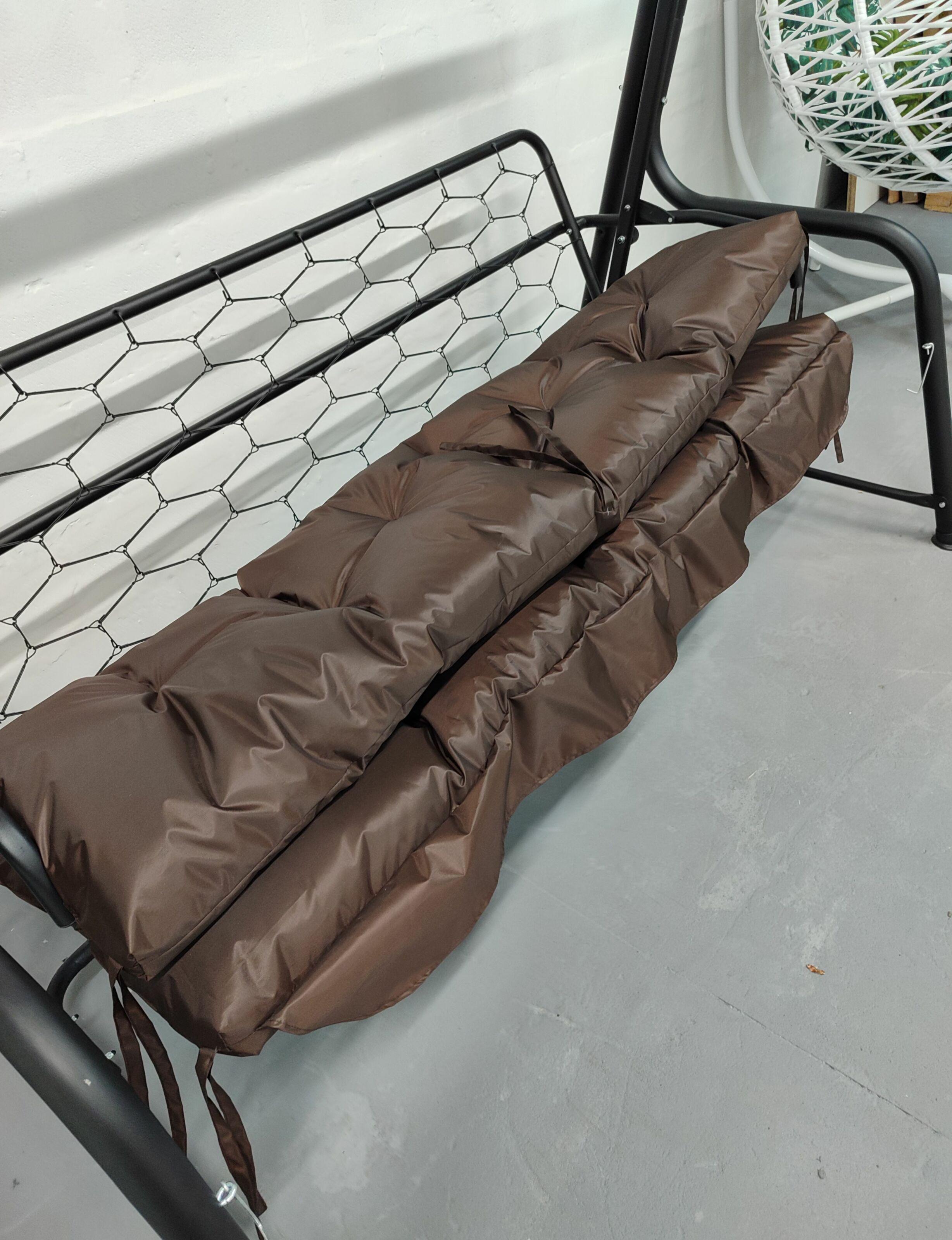 Матрас для качелей водоотталкивающий eGarden LOFT стеганый 150x110x8 см Коричневый (5757) - фото 3