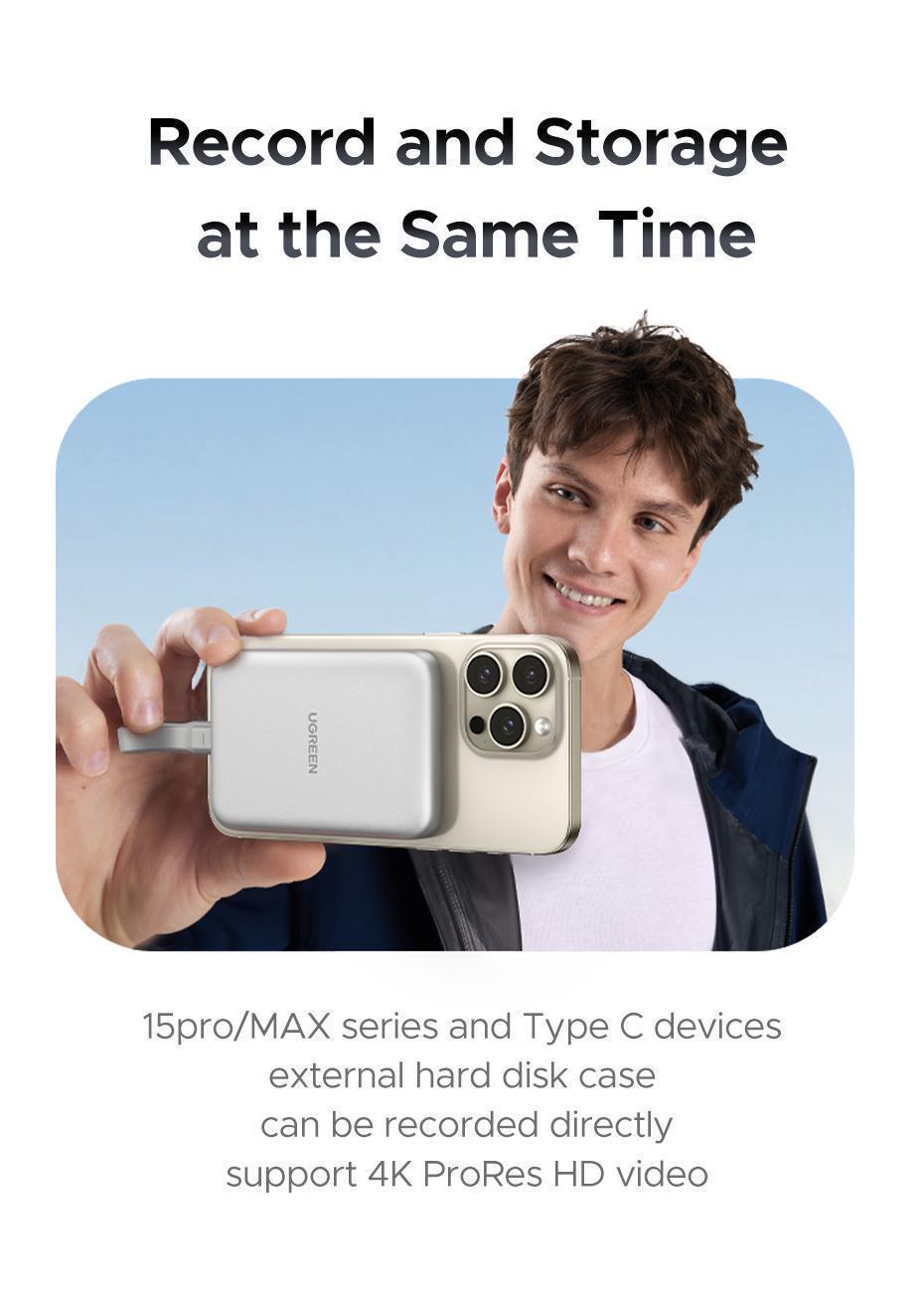 Кишеня зовнішня Ugreen 10 гбіт/с 100 Вт алюмінієвий Сріблястий (55151) - фото 7 Кишеня зовнішня Ugreen 10 гбіт/с 100 Вт алюмінієвий Сріблястий (55151) - фото 7