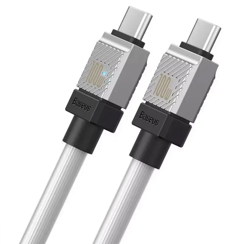 Кабель BASEUS CoolPlay Series Fast Charging Cable Type-C to Type-C CAKW000302 100W 2 м White - фото 3