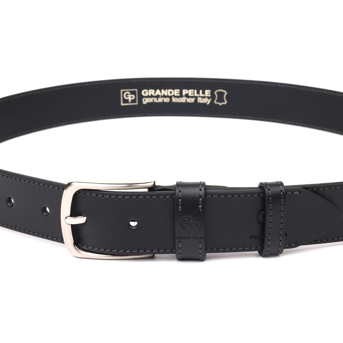 Ремінь чоловічий шкіряний Grande Pelle Leather Belt 21464 Чорний - фото 4