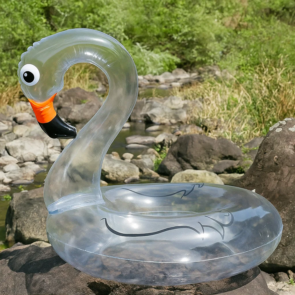 Надувной круг для плавания Фламинго блестящий 90см Прозрачный (52-BT-6510-2) - фото 5 Надувной круг для плавания Фламинго блестящий 90см Прозрачный (52-BT-6510-2) - фото 5