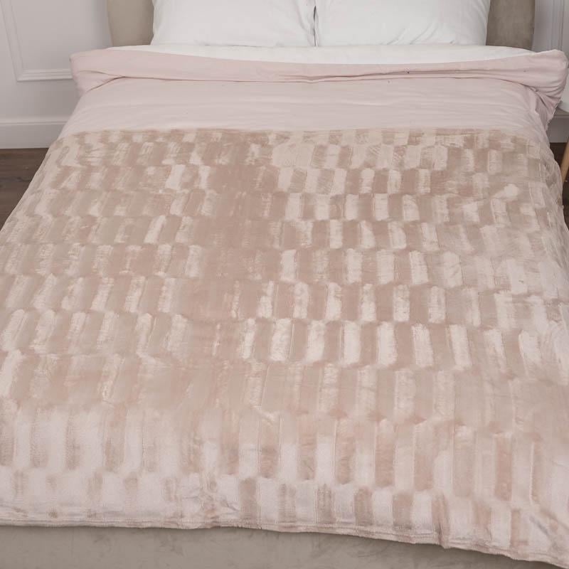 Пледы Вечерний Шарм евро Бледно-розовый (88370)