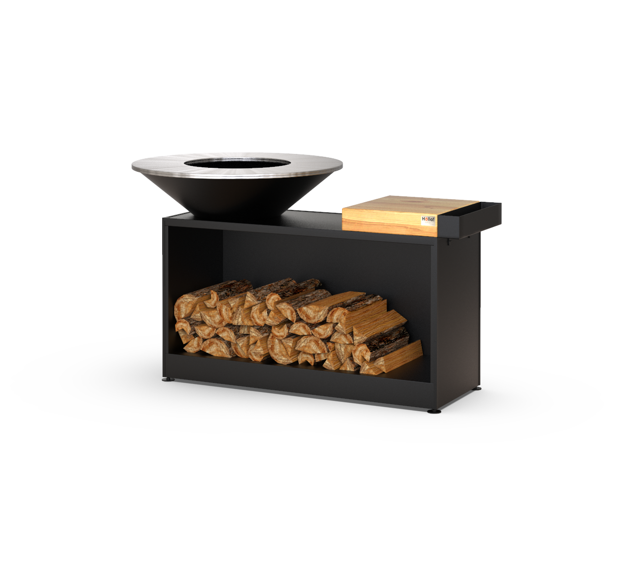 Гриль-мангал барбекю з великою відкритою тумбою Smoke House Holla Grill Black Wide (600002)