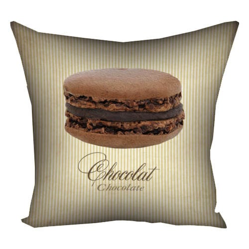 Подушка с принтом Macaron chocolat 40x40 см (4P_SWE017)