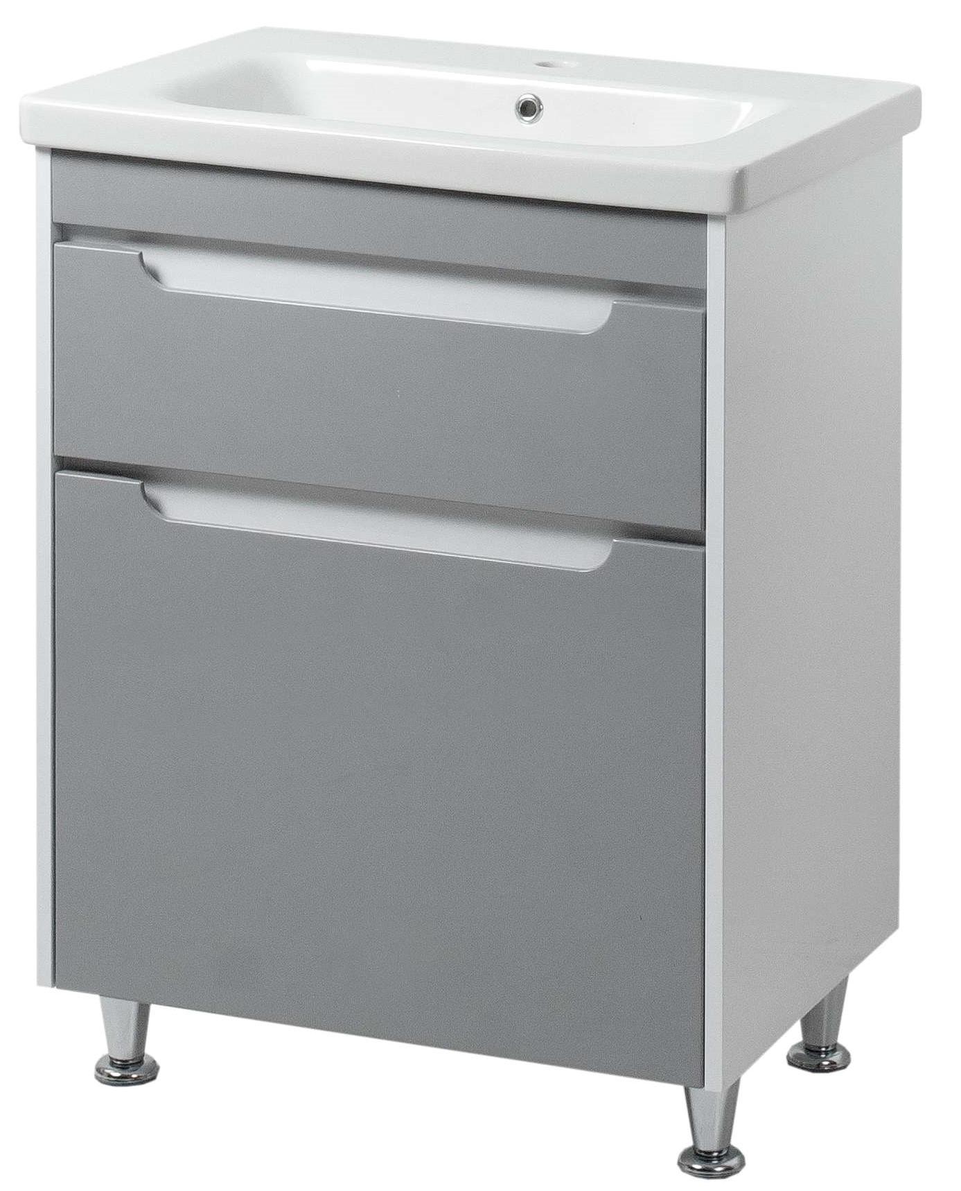 Тумба ЮВВИС Valencia ТНБ-2 Д 65 см с умывальником Bolero Grey (14770223)