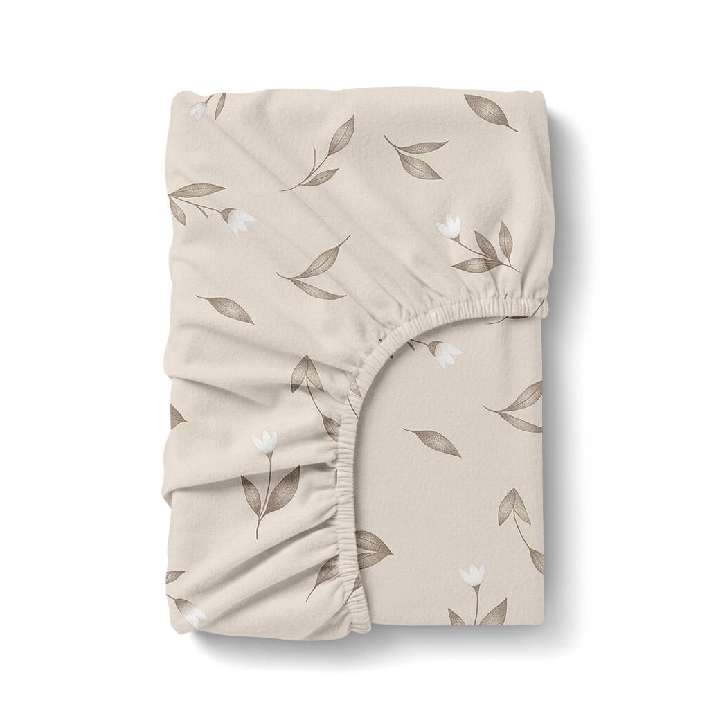 Простирадло на гумці Cosas BEIGE FLORAL фланель 90х200х20 см (4822052499429)