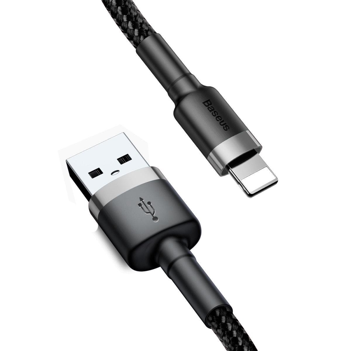 Кабель BASEUS Cafule Cable USB For Lightning 2,4 A 1 м Gray/Black (CALKLF-BG1)