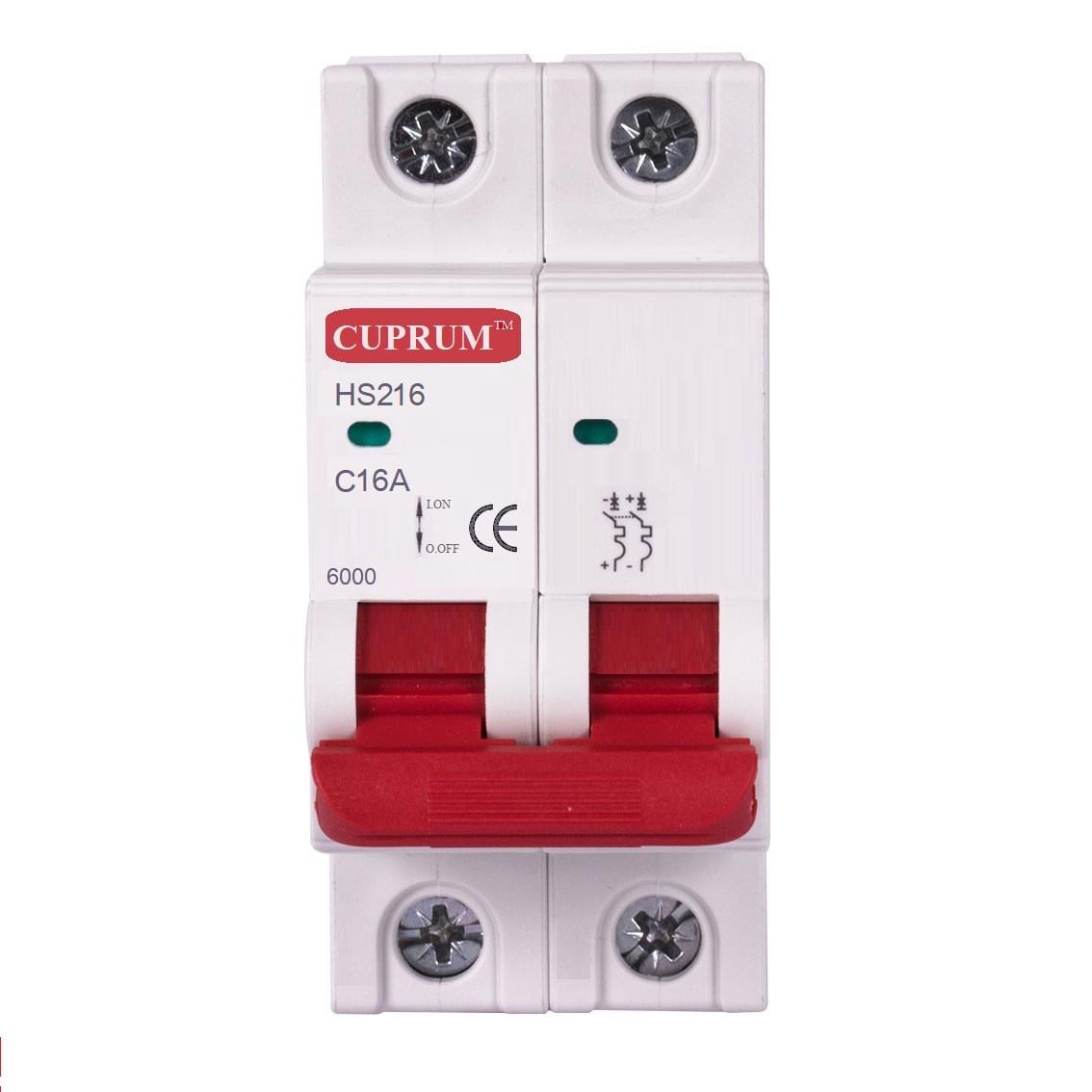 Автоматический выключатель HS216 16A 2P С модульный 6Ка (cu9910016) Автоматический выключатель HS216 16A 2P С модульный 6Ка (cu9910016)