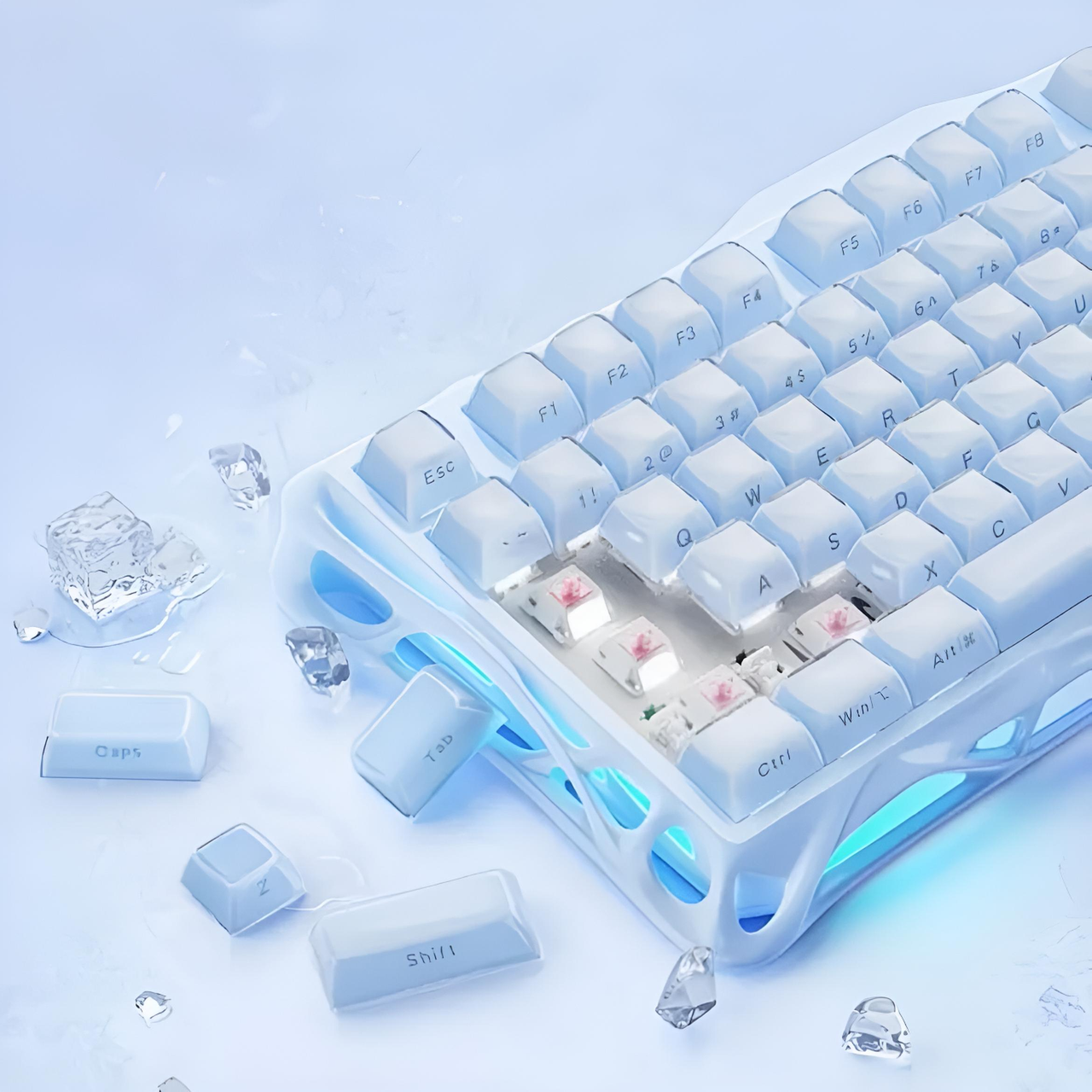 Клавиатура GravaStar Mercury K1 Special Edition с комбинированным подключением Ice Blue (2750721828) - фото 8