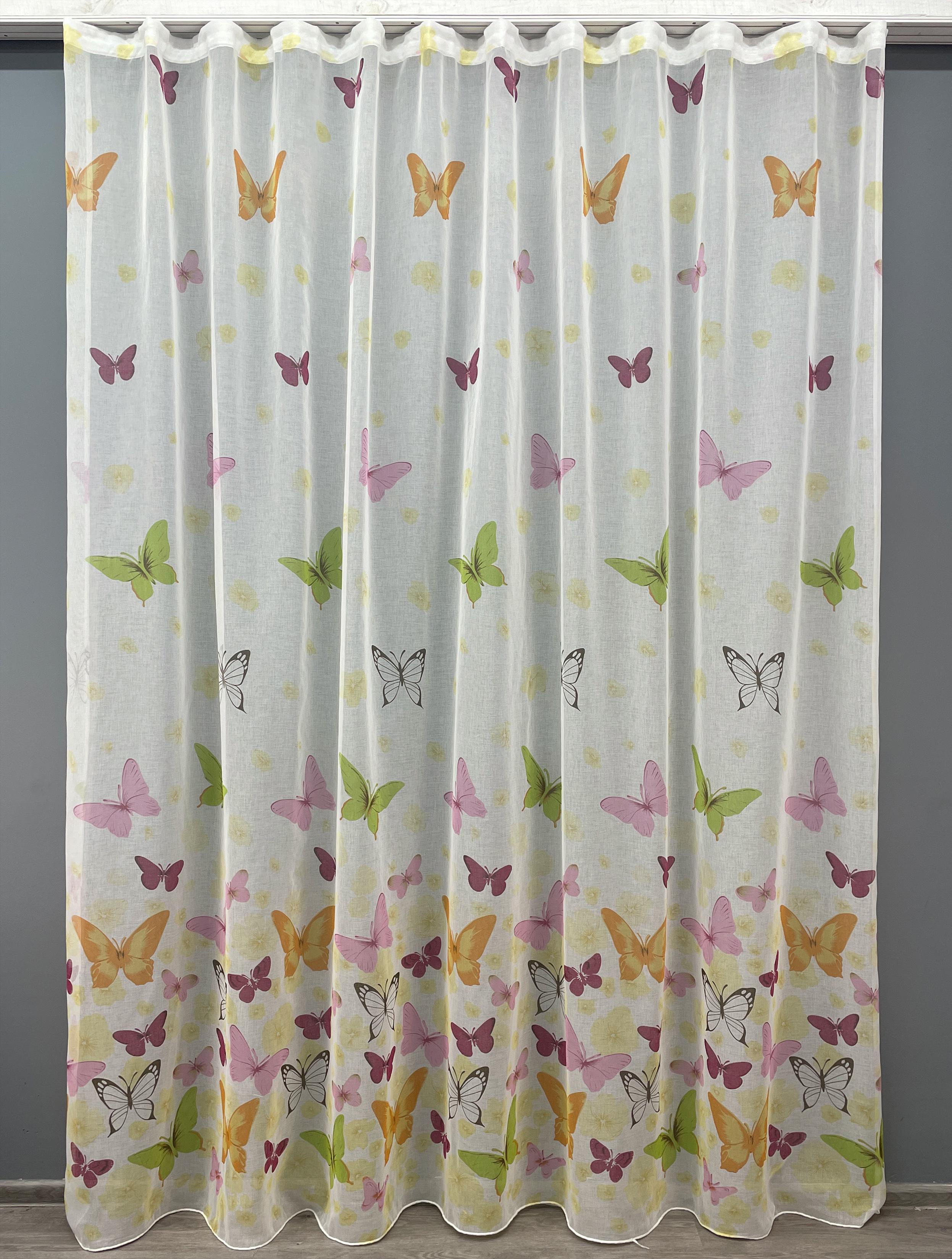 Тюль VR-Textil 912т Метелики Батист 200х270 см Різнокольоровий (42-0307)