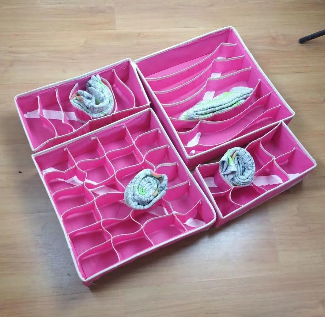 Набір органайзерів для спідньої білизни 4 шт. Рожевий (ОДШ-102-26) - фото 7 Набір органайзерів для спідньої білизни 4 шт. Рожевий (ОДШ-102-26) - фото 7