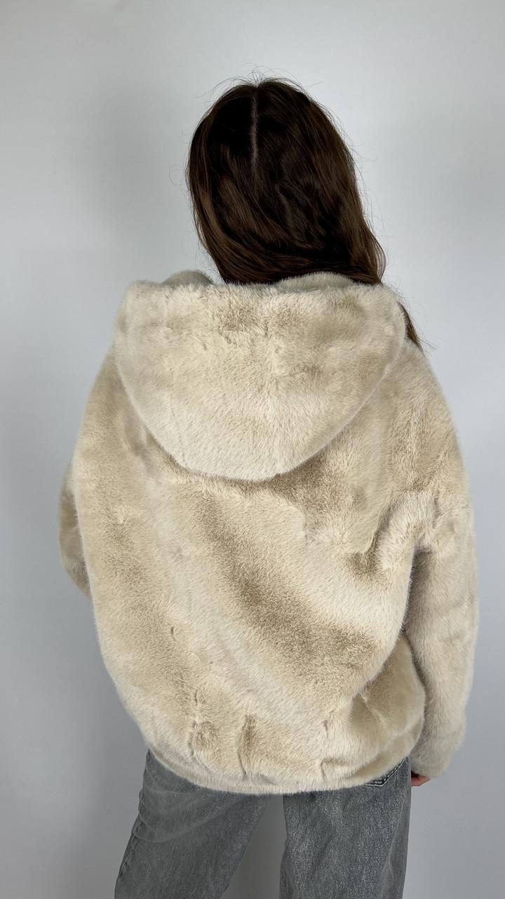 Шуба женская из эко-меха 005-1-01 M Черный - фото 10