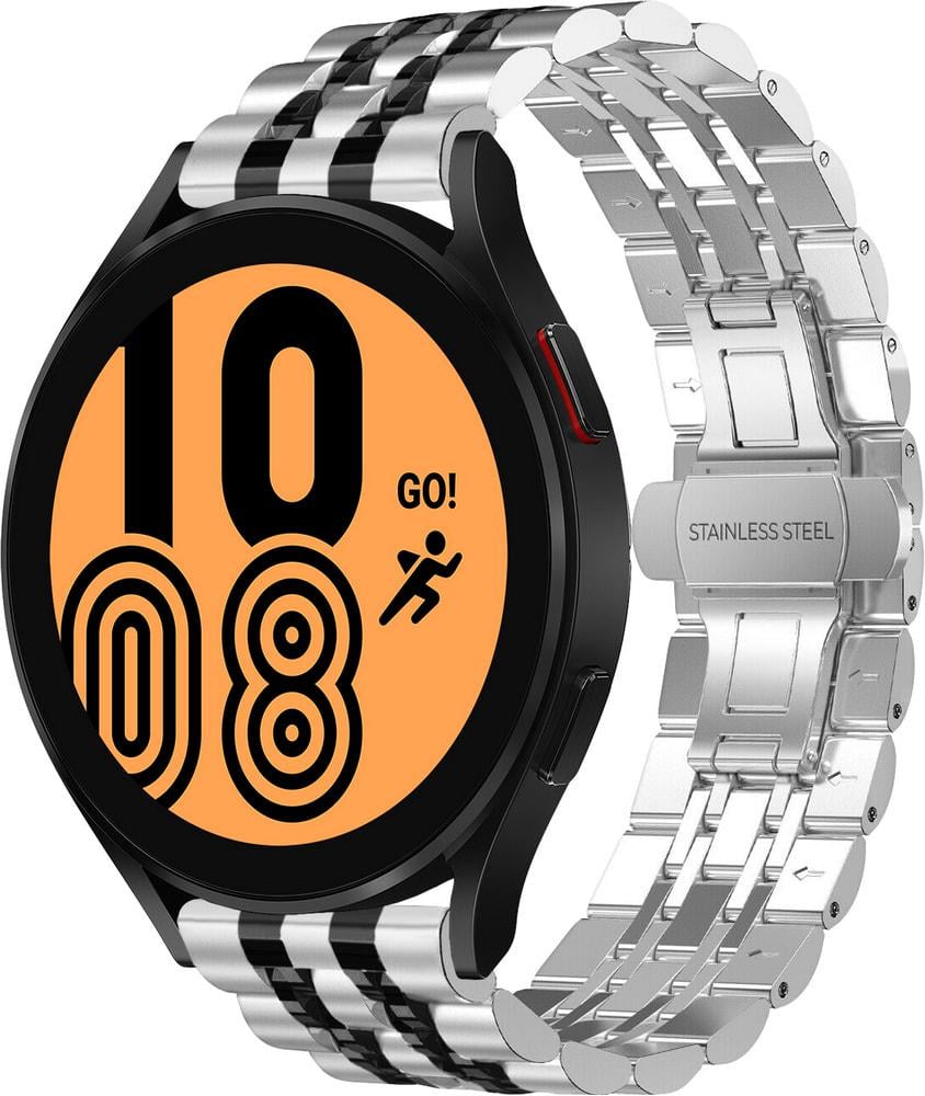 Браслет металлический Spinye Line для Galaxy Watch 4 44 мм Silver Black (29023-69)