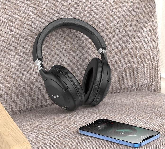 Навушники Hoco Sound magic BT headphones W32/BT5.0,AUX/5Hours/Чорний - фото 3