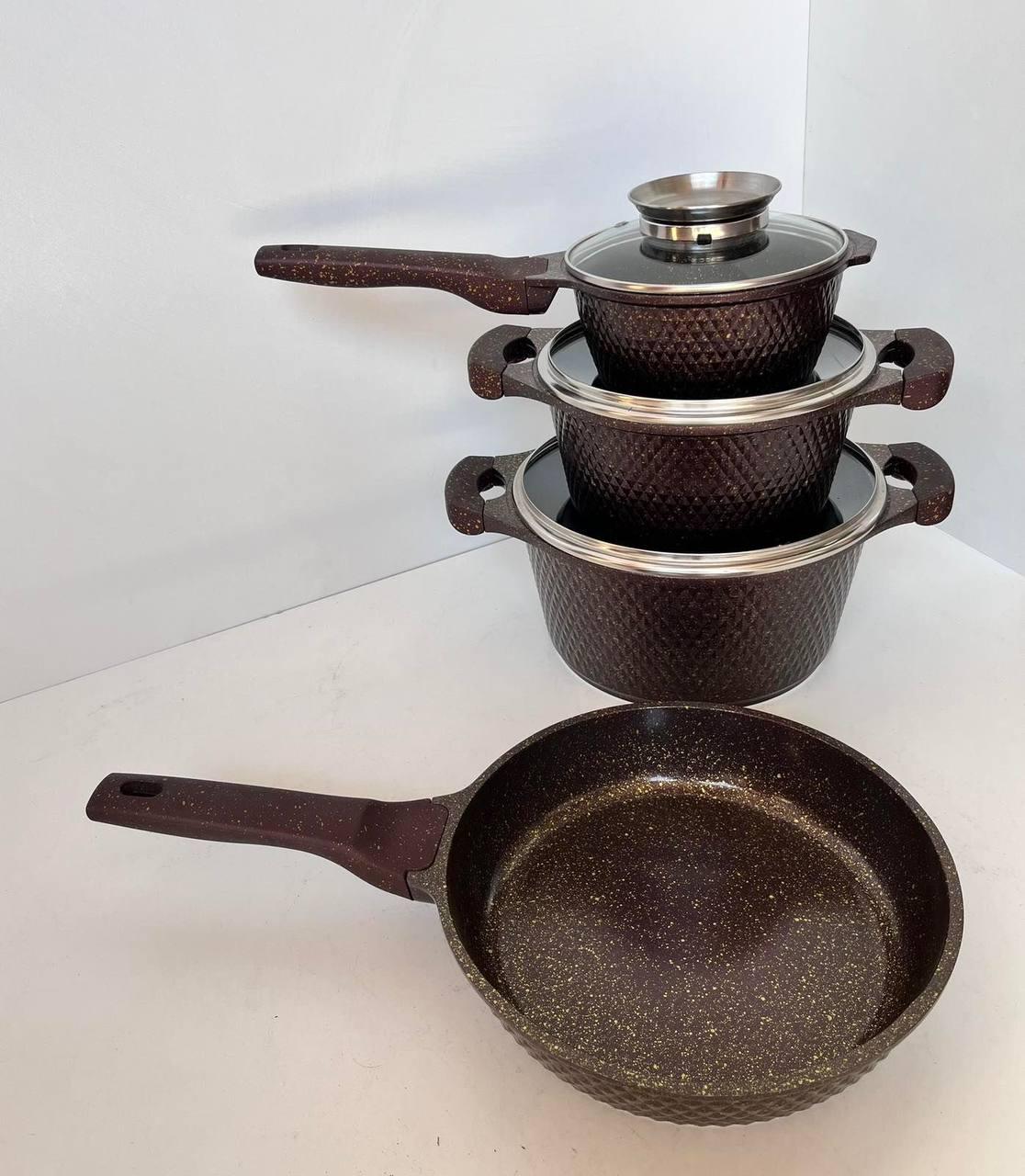 Набор кастрюль Higher Kitchen НК 315 с антипригарным гранитным покрытием 7 предметов - фото 3 Набор кастрюль Higher Kitchen НК 315 с антипригарным гранитным покрытием 7 предметов - фото 3