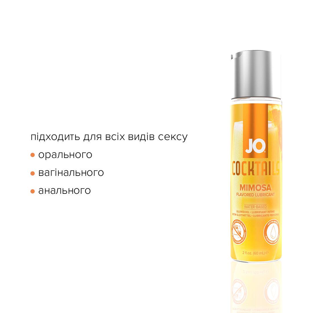 Лубрикант їстівний на водній основі System JO Коктейль Мімоза 60 мл (SO6773) - фото 4 Лубрикант їстівний на водній основі System JO Коктейль Мімоза 60 мл (SO6773) - фото 4