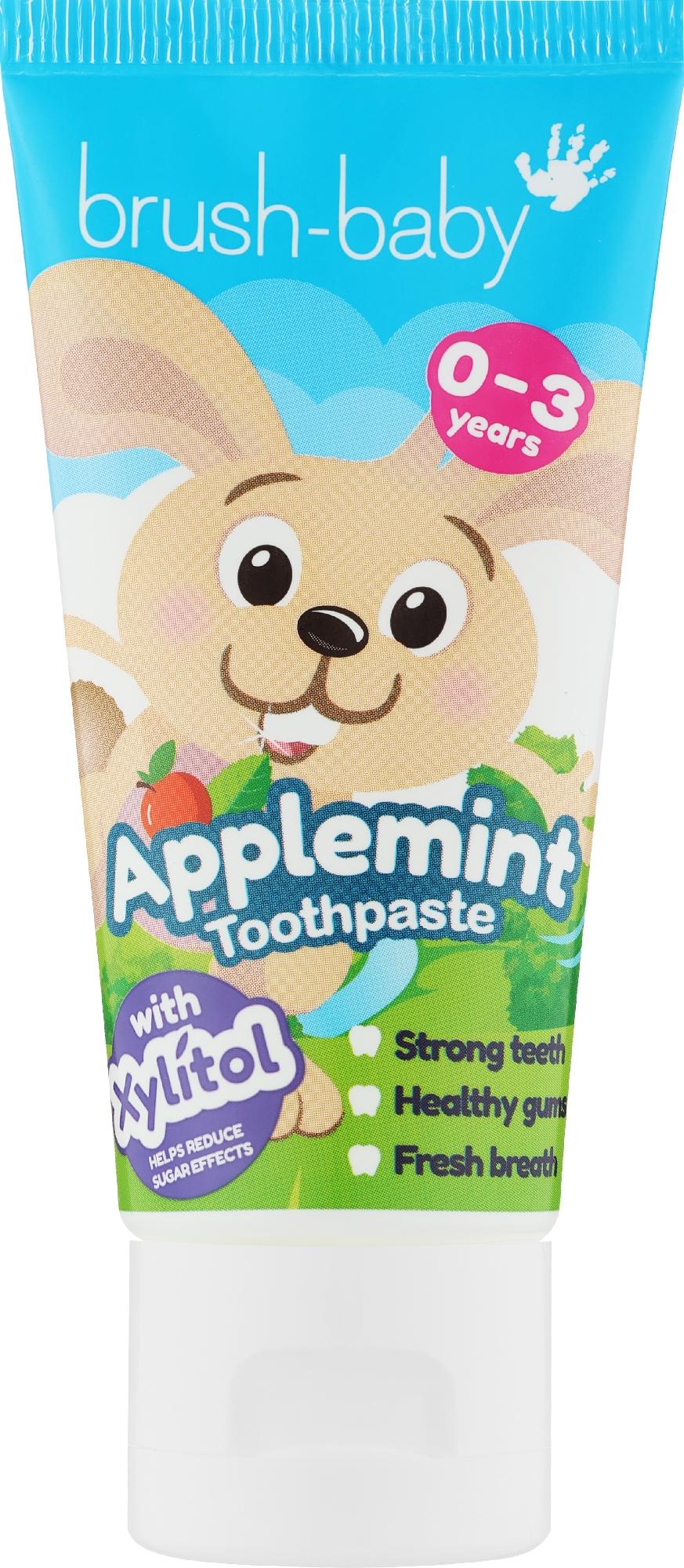 Зубна паста дитяча BrushBaby Applemint 50 мл 0-3 років З ксилітом та фтором (3159817459)