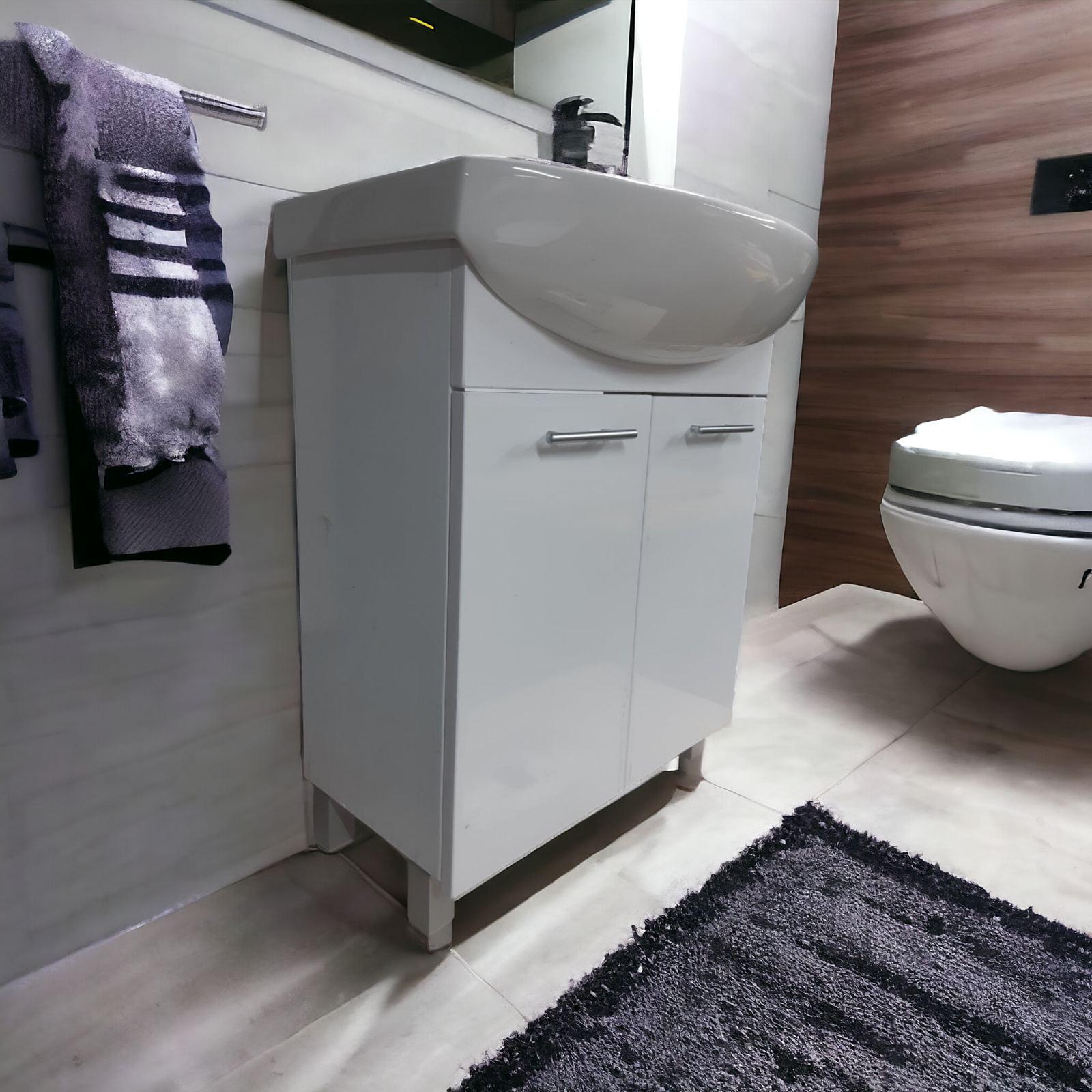 Тумба для ванной комнаты пластиковая The Mix 2.0 2 двери 55 см White (2411) - фото 11