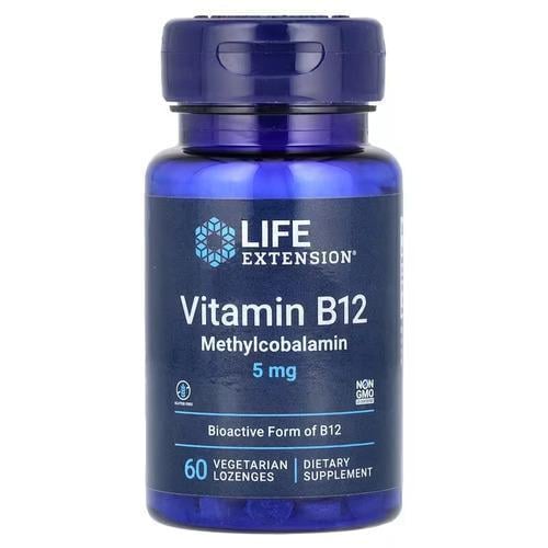 Кобаламин Life Extension Vitamin B12 Methylcobalamin 5000 mcg 60 Lozenges (LEX-15376)